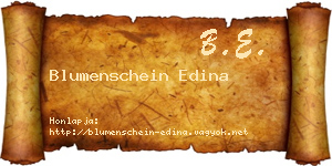 Blumenschein Edina névjegykártya